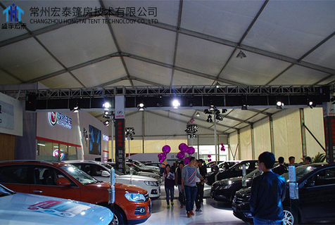 Large car show tent